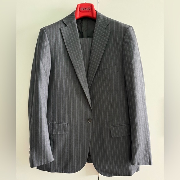 [SOLD] Ísaia Napoli Suit - size 50IT - grey with stripes - Excellent Conditon - Picture 1 of 10